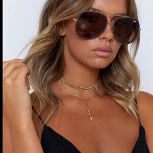 Quay Australia Needing Fame Sunglasses, Brown/Black